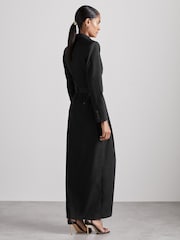 Reiss Black Ophelia Atelier Cotton-Blend Tailored Dress - Image 4 of 5