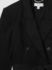 Reiss Black Ophelia Atelier Cotton-Blend Tailored Dress - Image 5 of 5