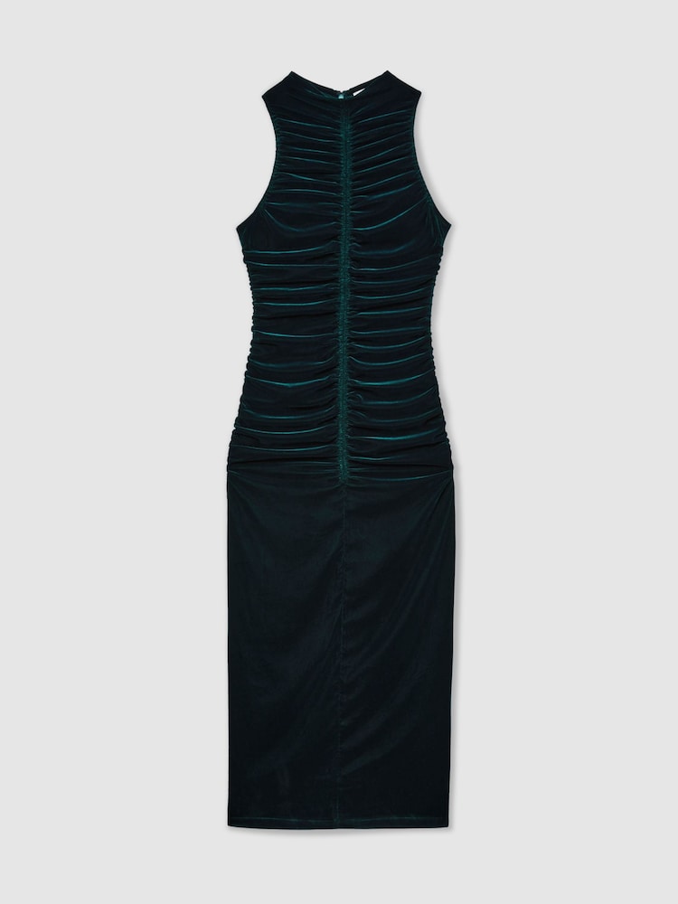 Vestido de terciopelo fruncido con escote de nadador Niva de Reiss - Imagen 2 de 6 Vestido de terciopelo fruncido con escote de nadador Niva de Reiss - Imagen 2 de 6