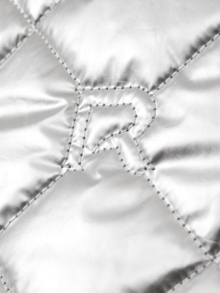 Reiss Silver Joey 4-9 yrs Quilted Metallic Flared Dress - Image 4 of 4