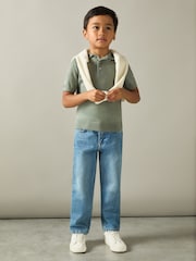 Reiss Herb Green Manor 3-9 yrs Merino Polo Shirt - Image 3 of 4