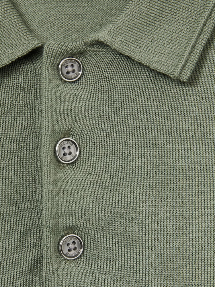 Reiss Herb Green Manor 3-9 yrs Merino Polo Shirt - Image 4 of 4