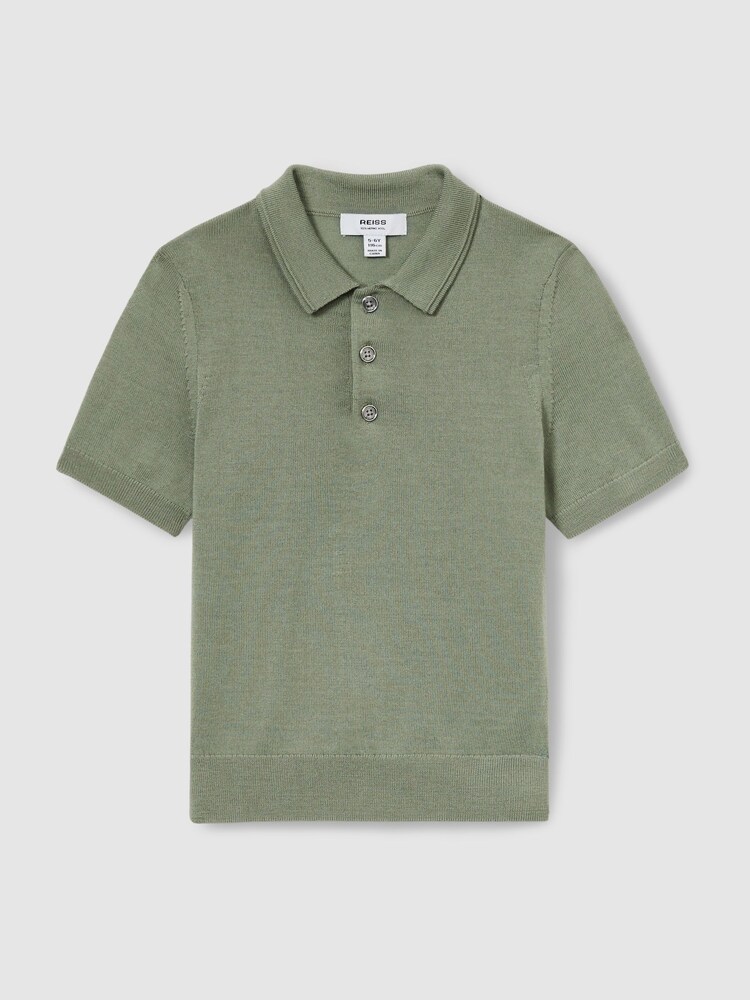 Reiss Herb Green Manor 9-13 yrs Merino Polo Shirt - Image 2 of 4 Reiss Herb Green Manor 9-13 yrs Merino Polo Shirt - Image 2 of 4