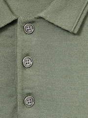 Reiss Herb Green Manor 9-13 yrs Merino Polo Shirt - Image 4 of 4