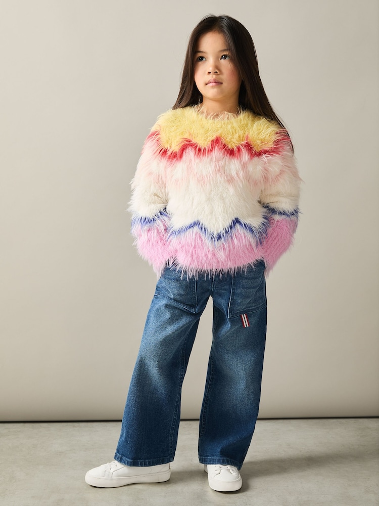 Reiss Multi Fuzz 4-9 yrs Fluffy Jumper - Image 1 of 4 Reiss Multi Fuzz 4-9 yrs Fluffy Jumper - Image 1 of 4
