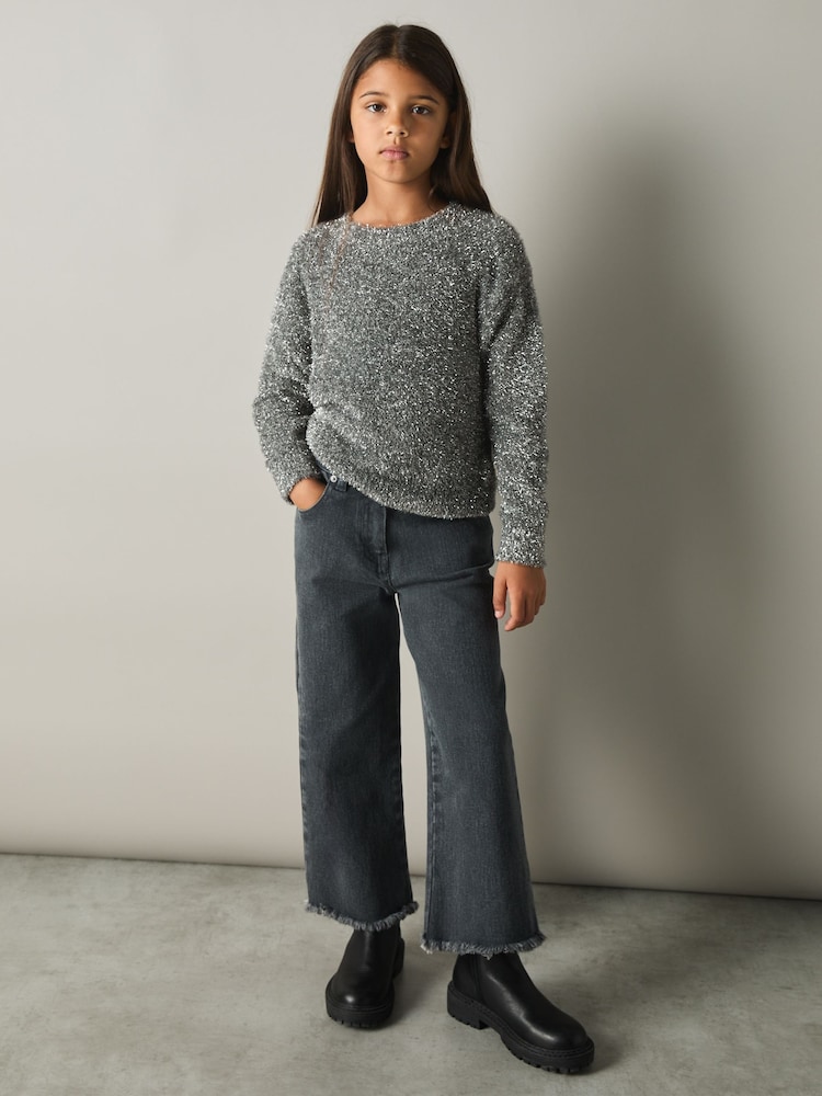 Reiss Silver Theadora 9-13 yrs Tinsel-Yarn Jumper - Image 1 of 4