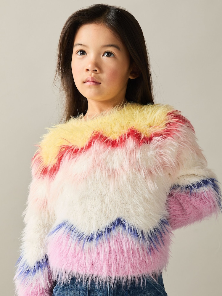 Reiss Multi Fuzz 9-13 yrs Fluffy Jumper - Image 1 of 4 Reiss Multi Fuzz 9-13 yrs Fluffy Jumper - Image 1 of 4