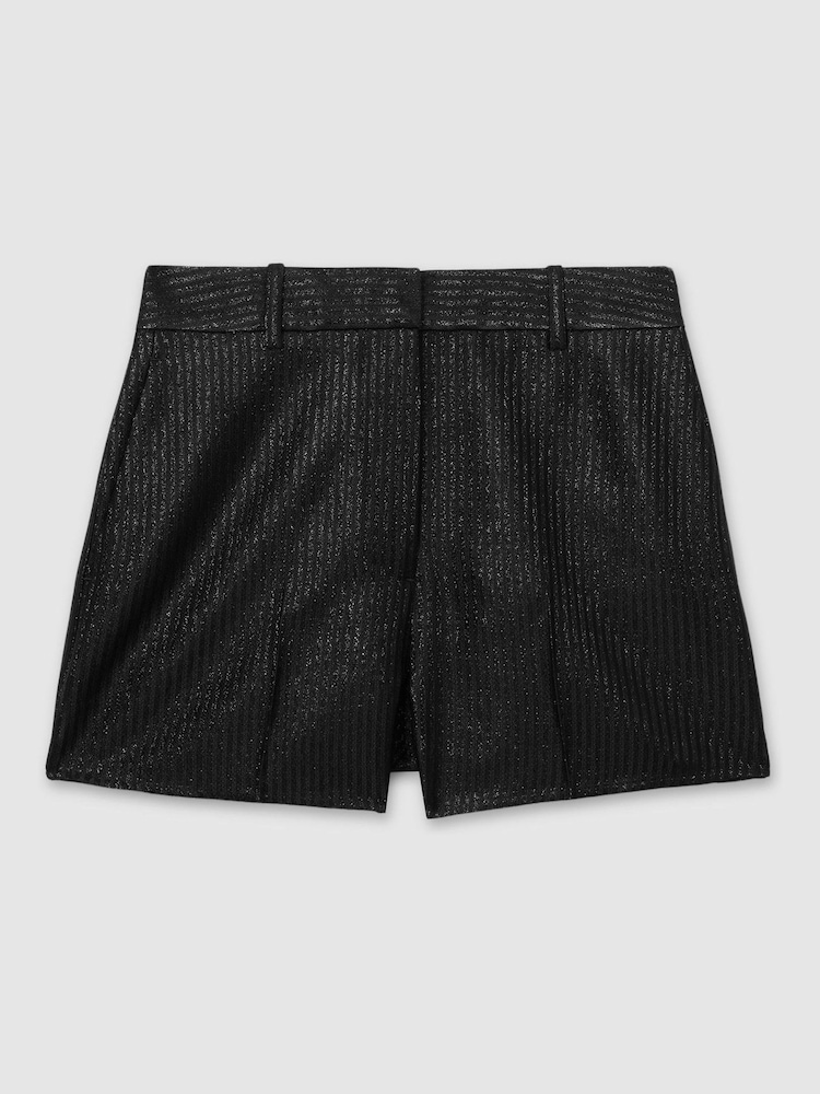 Pantalones cortos de esmoquin con diseño de rayas de lamé en tejido de sarga Minnie de Reiss - Imagen 2 de 6