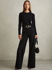 Reiss Black Ameria Palazzo Jeans - Image 1 of 6