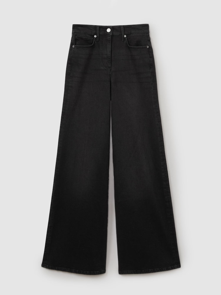 Reiss Black Ameria Palazzo Jeans - Image 2 of 6
