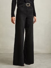 Reiss Black Ameria Palazzo Jeans - Image 5 of 6
