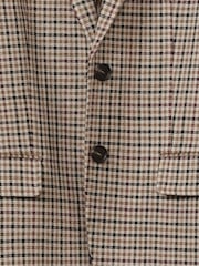 Reiss Natural Check Dora Wool Blend Checked Single Breasted Blazer - Image 6 of 6