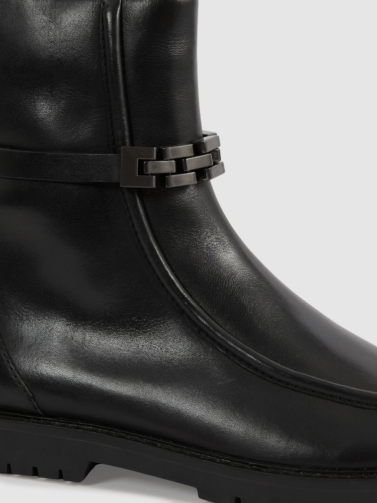 Botines de piel con correas de cadena Safia de Reiss - Imagen 5 de 5