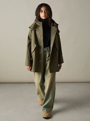 Reiss Khaki Karmie 9-13 yrs Cotton-Blend Gabardine Utility Coat - Image 3 of 5