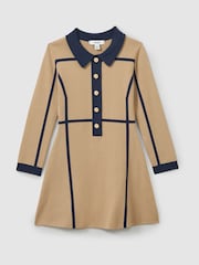 Reiss Camel Nic 9-13 yrs Panel-Intarsia Jersey Dress - Image 2 of 4