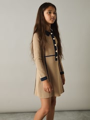 Reiss Camel Nic 9-13 yrs Panel-Intarsia Jersey Dress - Image 3 of 4