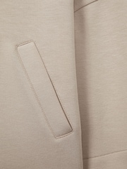 Reiss Mink Lexi Senior Cropped Jersey Hoodie - Image 4 of 4