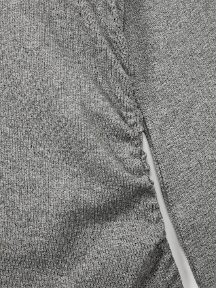 Reiss Grey Trina 13-14 yrs Cotton Blend Ruched T-Shirt - Image 4 of 4