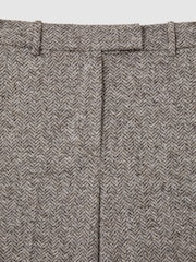 Reiss Grey Belle Textured Wool Blend Wide Leg Suit Trousers - Image 6 of 6