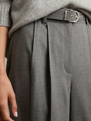Reiss Grey Freja Wide Belted Wide Leg Trousers - Image 2 of 5