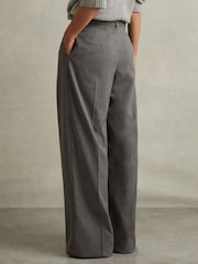 Reiss Grey Freja Wide Belted Wide Leg Trousers - Image 3 of 5