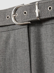 Reiss Grey Freja Wide Belted Wide Leg Trousers - Image 5 of 5