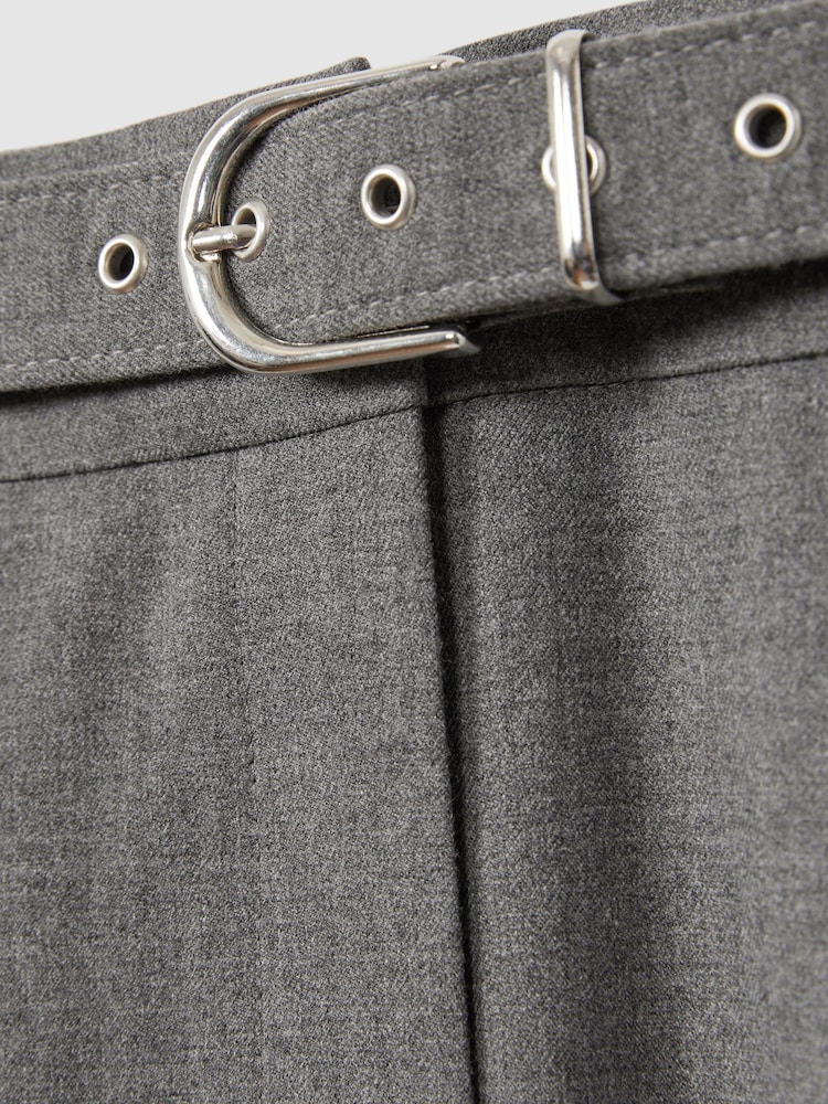 Reiss Grey Freja Wide Belted Wide Leg Trousers - Image 5 of 5