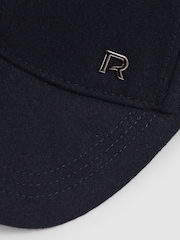 Reiss Navy/Black Oxy Logan Wool-Blend Brushed Felt Cap - Image 4 of 4