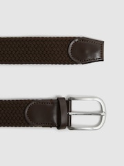 Reiss Dark Brown Elmont Woven Belt - Image 3 of 4