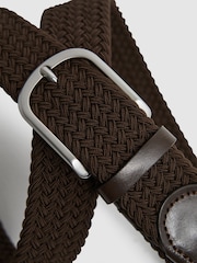 Reiss Dark Brown Elmont Woven Belt - Image 4 of 4
