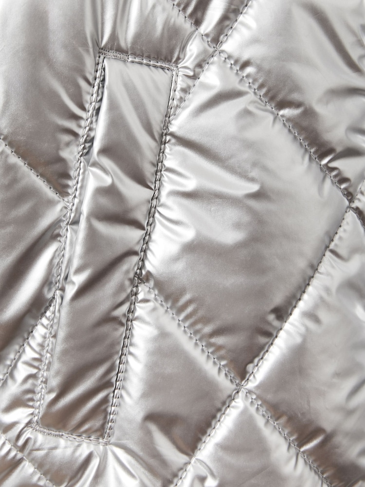 Reiss Silver Jan 4-9 yrs Quilted Coat - Image 4 of 4