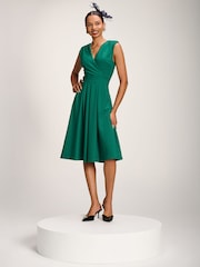 Jolie Moi Green Plain Sleeveless Midi Dress - Image 2 of 6