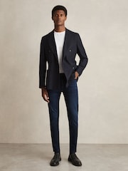 Washed Dark Indigo - Reiss Bleaker Skinny-Fit Jeans - Изображение 1 из 6