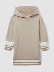 Reiss Mink Leandra 4-9 yrs Hooded Jersey Hoodie Dress - Image 2 of 4