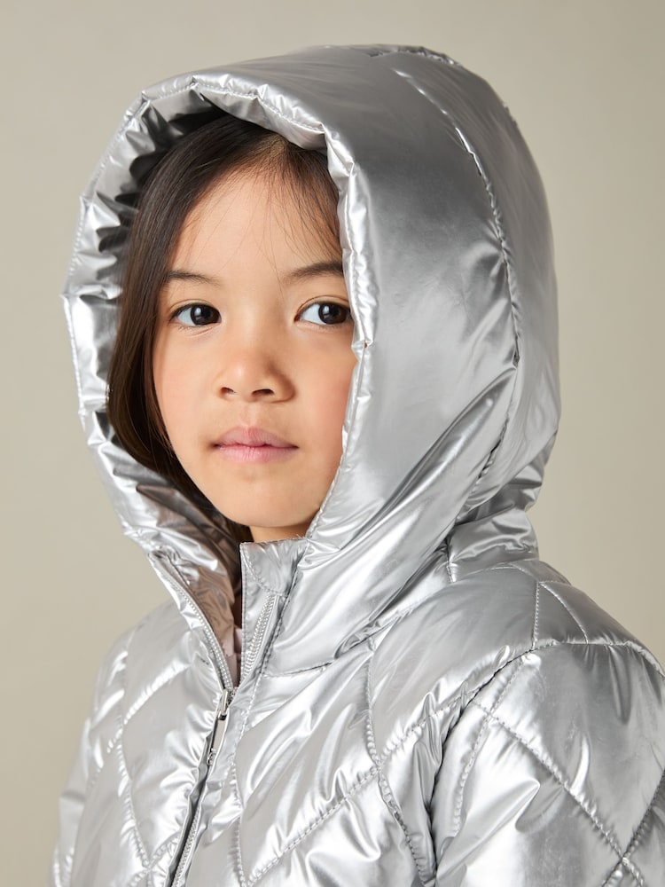 Reiss Silver Jan 9-13 yrs Quilted Coat - Image 1 of 4