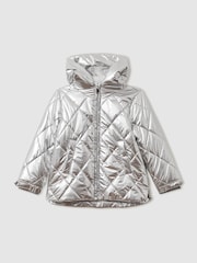 Reiss Silver Jan 9-13 yrs Quilted Coat - Image 2 of 4