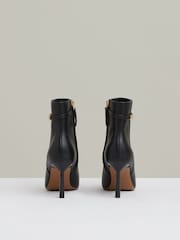 Reiss Black Emily Leather Chain Embellished Ankle Boots - Image 5 of 5