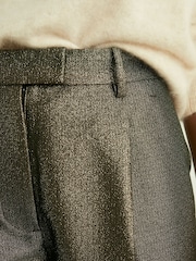 Reiss Dark Gold Sienna Petite Sparkle Tapered Trousers - Image 4 of 6