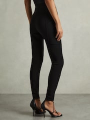 Reiss Black Jules Petite Panelled Jersey Skinny-Fit Trousers - Image 6 of 8
