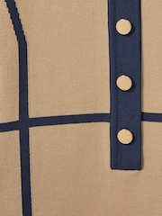 Reiss Camel Nic 13-14 yrs Panel-Intarsia Jersey Dress - Image 4 of 4