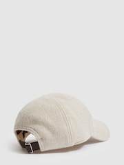 Reiss Oatmeal/Shiny Silver Logan Wool-Blend Brushed Felt Cap - Image 3 of 4