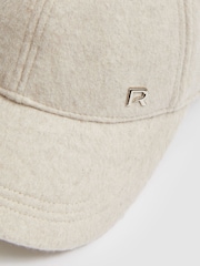 Reiss Oatmeal/Shiny Silver Logan Wool-Blend Brushed Felt Cap - Image 4 of 4