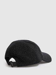 Reiss Charcoal/Black Oxy Logan Wool-Blend Brushed Felt Cap - Image 3 of 4