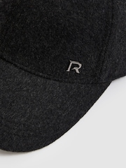 Reiss Charcoal/Black Oxy Logan Wool-Blend Brushed Felt Cap - Image 4 of 4