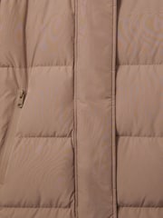 Reiss Mink Neutral Dalby Petite Longline Hooded Puffer Coat - Image 8 of 9