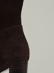 Reiss Chocolate Bianca Block Heel Knee High Boots - Image 4 of 5