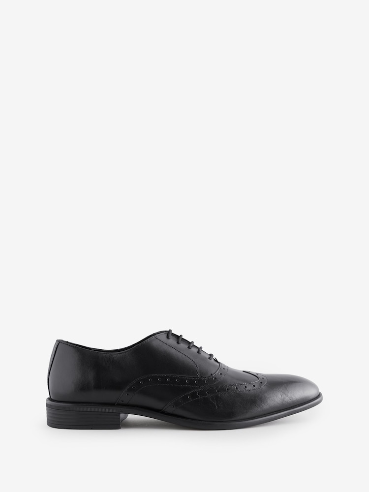 River Island Black Lace up Brogue Derby Shoes - Image 2 of 5