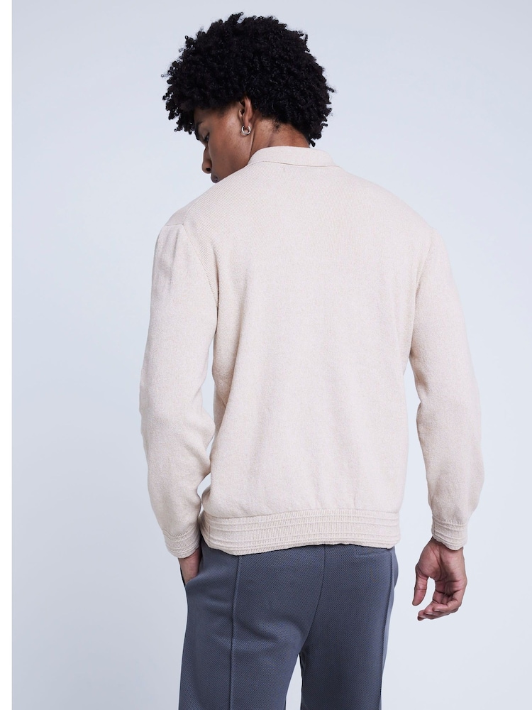 River Island ozek kroj Bucle Knitted 100% Cotton pletena jopa - Slika 2 iz 4