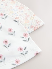 White ditsy Baby Bow Turban 100% Cotton Hats 2 Pack (0mths-2yrs) - Image 5 of 5