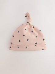 Black/White Bunny 100% Cotton Tie Top Baby Hats 3 Pack (0-12mths) - Image 4 of 6
